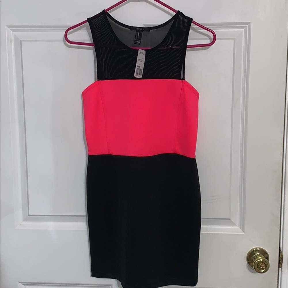 Black& Neon Pink dress